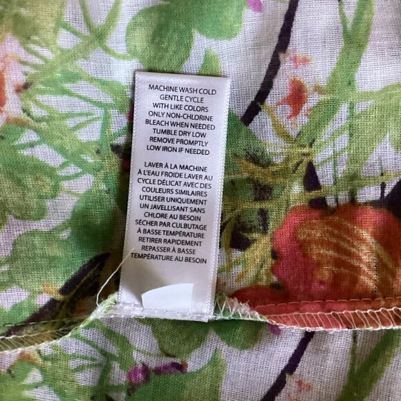 Pure Energy Button-Down Blouse Cotton Floral Print Plus Sz 1 # 66M - Picture 9 of 9